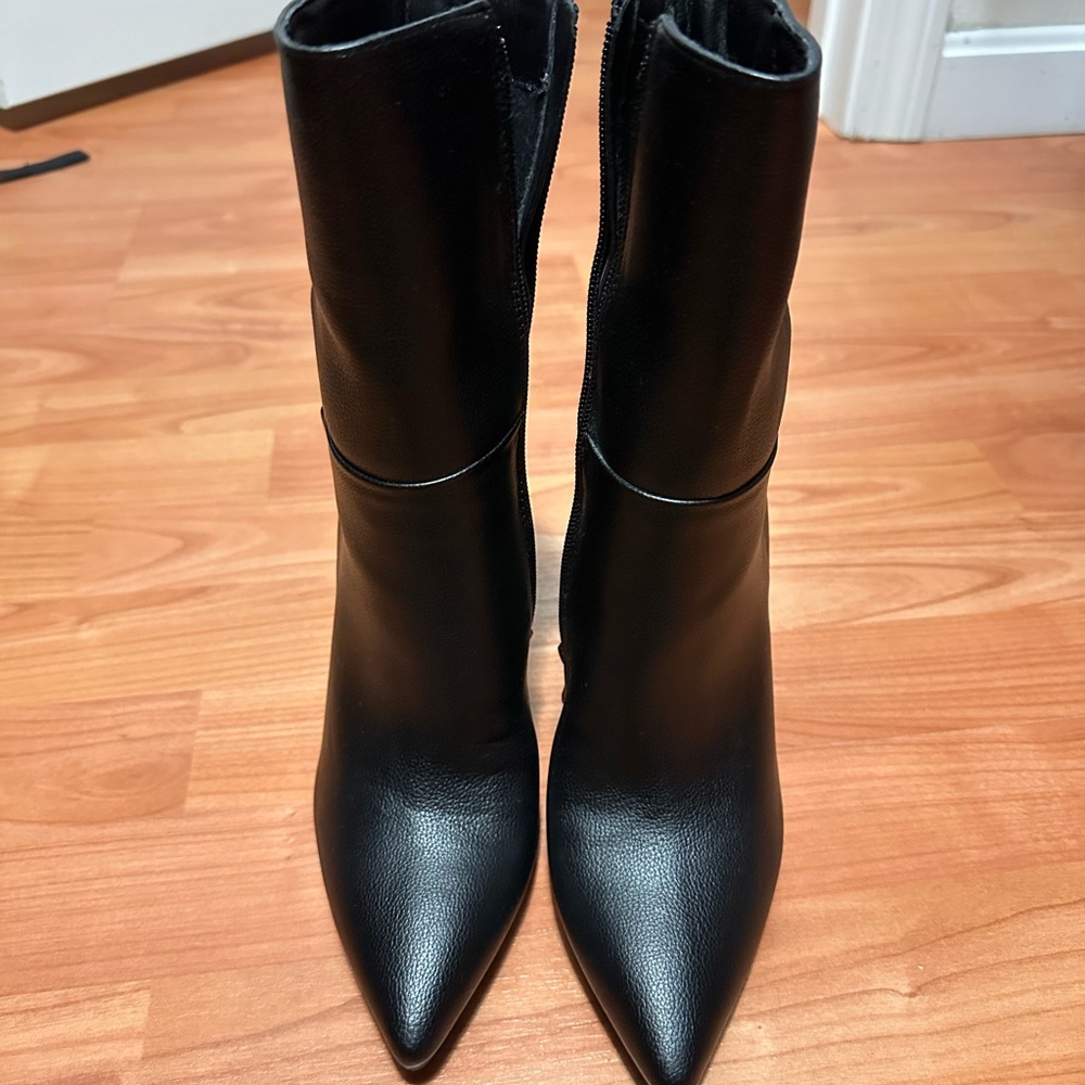 Lulu's Black Pointed Toe Heeled Boots
